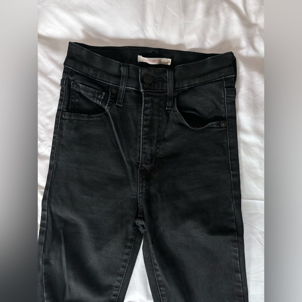 High Rise Black Jeans with Classic Fit